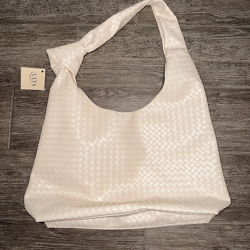 Ulta Beauty Ivory Textured Hobo Bag